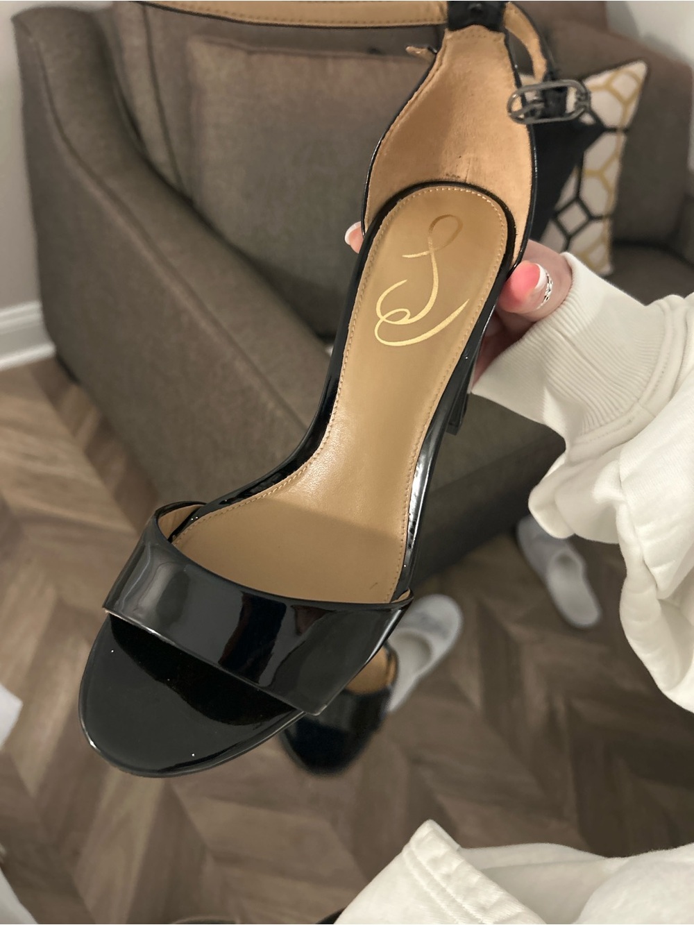 Slingback Patent Leather Sandals - Black Sam Edelman size 7